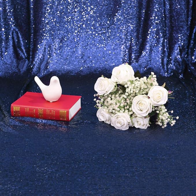 Eternal Beauty Navy Blue 3mm Sequin Backdrop 8x8 Ft - Image 8