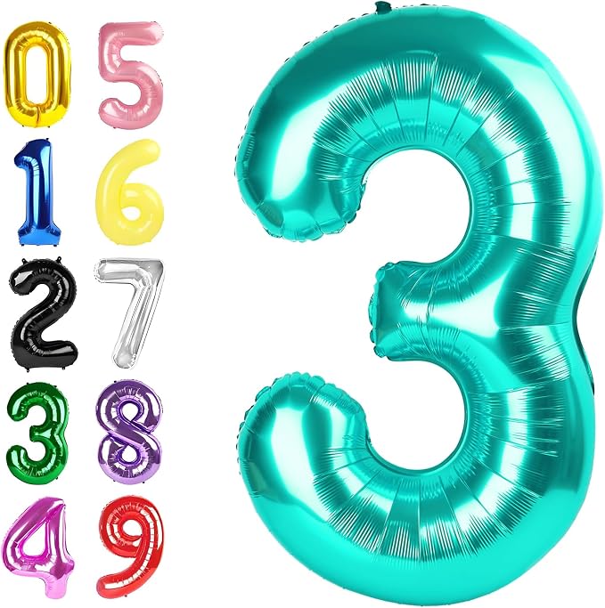 Happy Birthday Balloon 40 Inch Blue-Green 2 Balloon by Argthjy