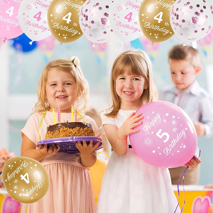 Pink 8th Birthday Balloons for Girls - Image 6