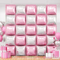 Pearl Pink and Silver Double Sided Square Foil Balloons Wall, 19 Inches Pink by FEYG