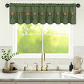 Farmhouse Valance Curtains, Boho Cotton Linen Kitchen Valance, Olive Green by FRAMICS