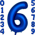 Navy Blue Number 6 Balloons 40 Inch Large Dark Blue Helium Foil Balloons by cocodino