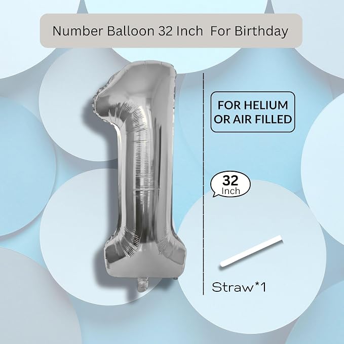 Green Number Balloon 1 Mylar Foil Balloons 32 inch - Image 7