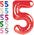 Red Number 5 Balloon 40 inch, Balloon numbers party supplies, deco photo shoot by Upgesy