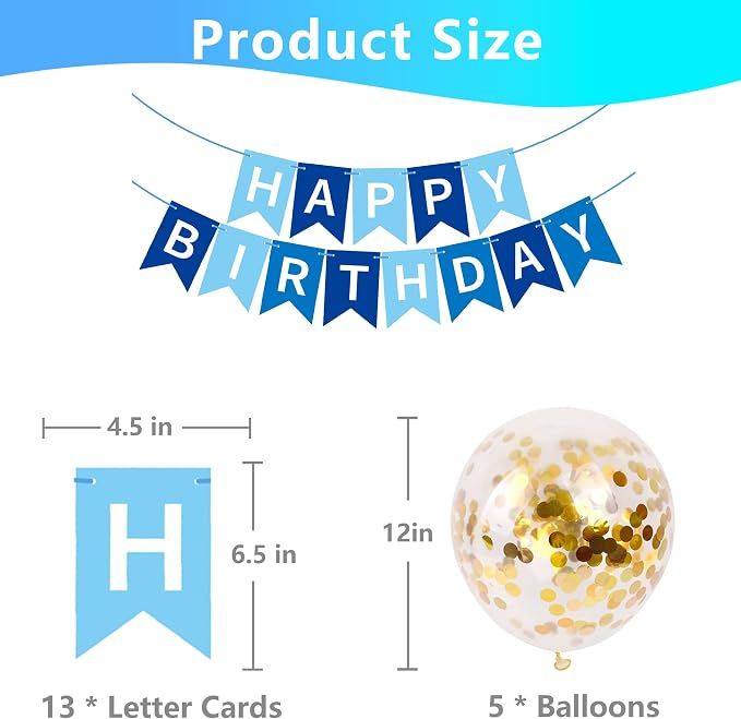 Happy Birthday Banner Sign Bunting Hanging Decorations - Image 6