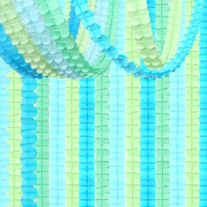 Blue-Green Party-Decorations Streamers Garland - 157Ft Four-Leaf Clover Hanging by Hugtmr