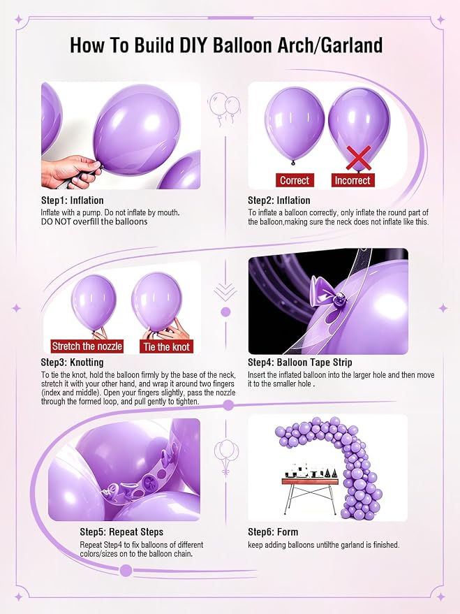 Pink and Purple Balloons 12 Inch 60 Pcs Metallic Purple Pink Hot Pink Latex - Image 4