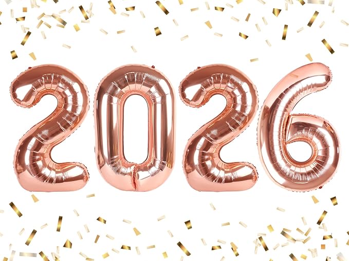 2026 Balloon 40 inch Rose Gold Number Balloons by Enyeopd