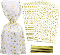 100 Pcs Star Printed 5"X 11" Gift Wrap Cello Cellophane Treat Bags Party Favor by COQOFA