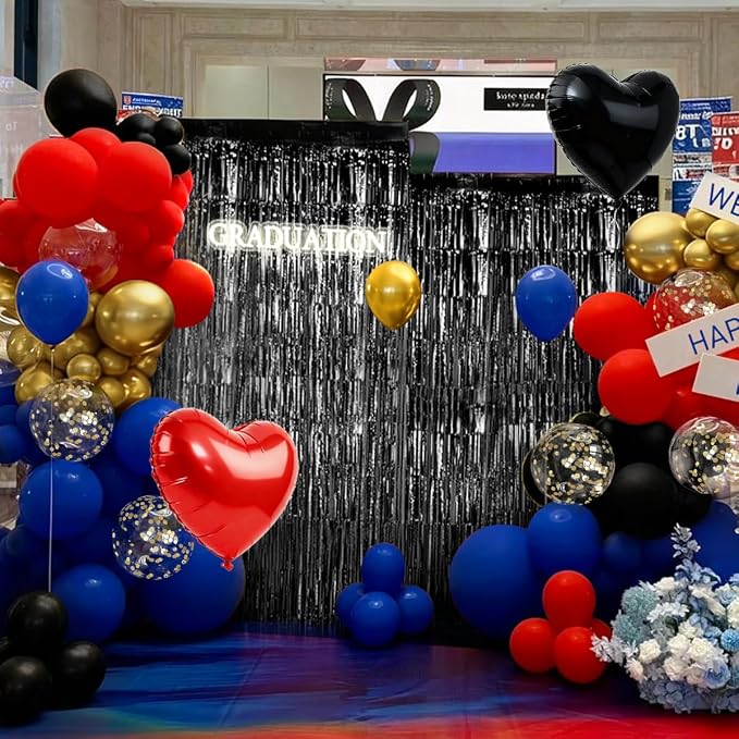 Black Gold Red Blue Balloons Arch Kit - Image 7