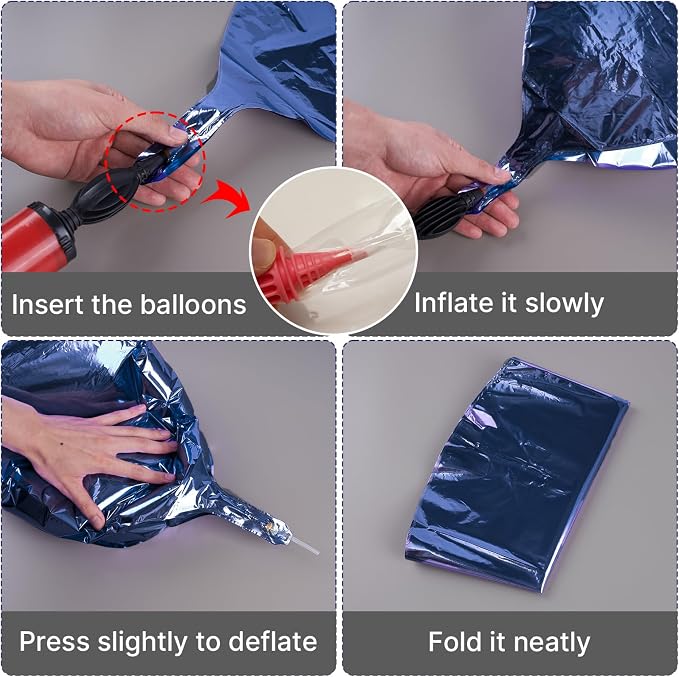 PartyWoo Navy Blue Large Giant Foil 4D Balloons 20pcs Different Sizes | 22 15 - Image 5