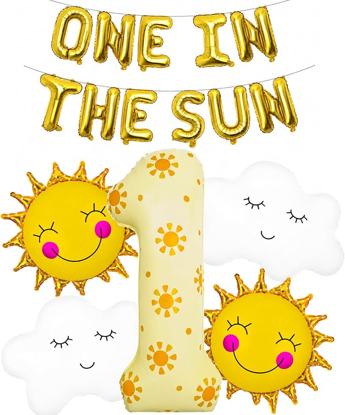 1st Birthday Sunshine Balloon Set, Number 1 Sun Party Decorations | DIY number by Unknown