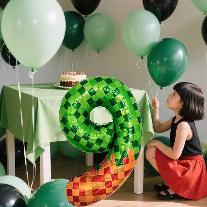 Pixel & TNT Theme 40in Giant Number Balloons - Image 6