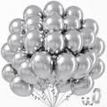 Metallic Silver Balloons 12 inch, Baby Shower, Birthday Party Decorations by Awenztech