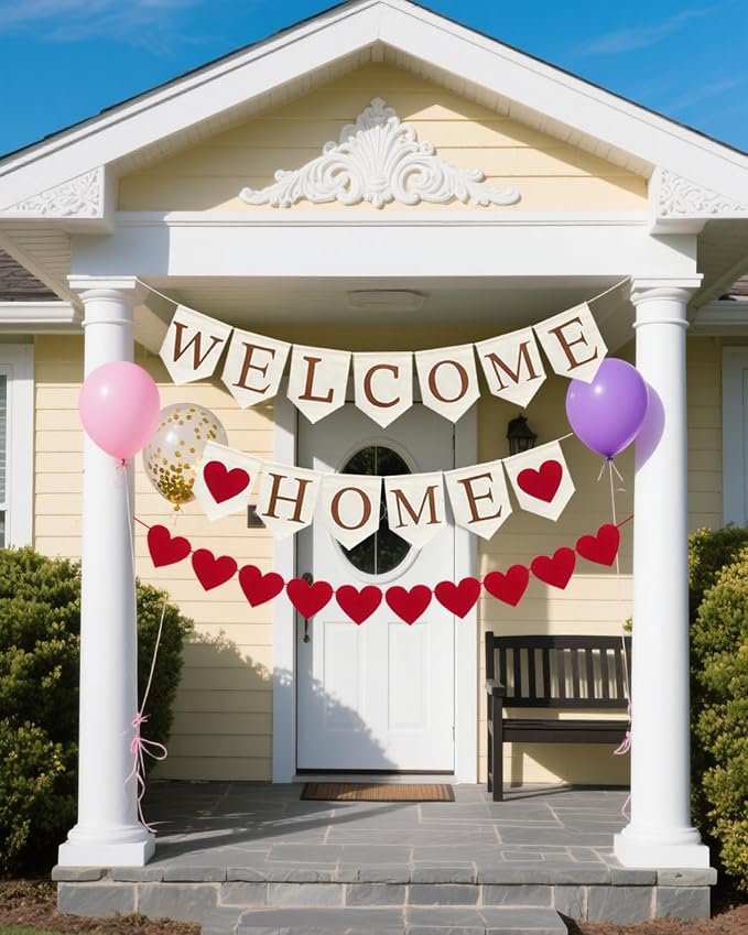 Pre-Strung Welcome Home Burlap Banner, Assembled Welcome Sign - Image 8