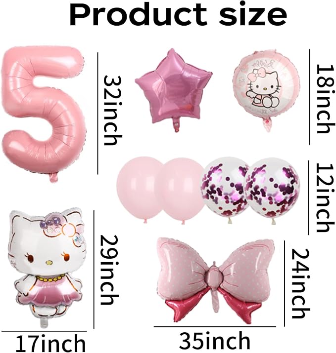 Cartoon Party Balloons, Cute Number 5 Balloon - Image 2