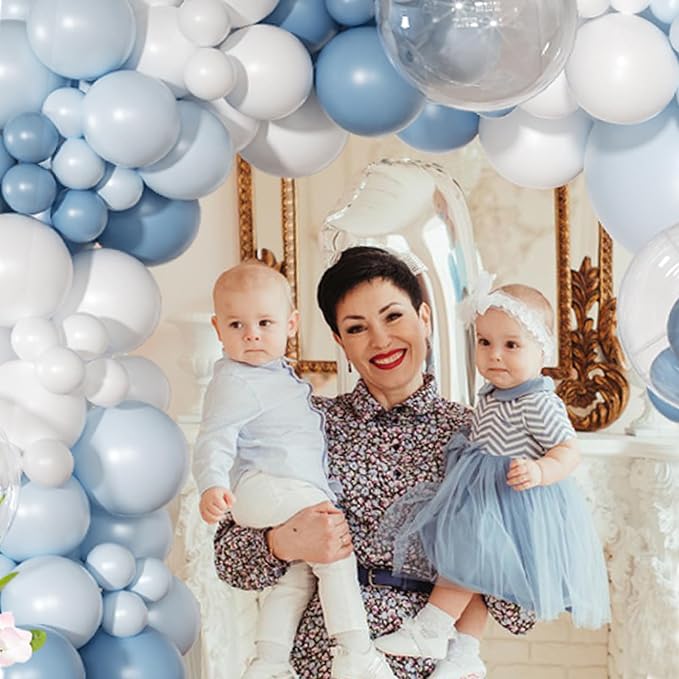 Dusty Blue Balloon Arch Kit Light Blue White Balloon Garland Kit | 126 Pcs - Image 9