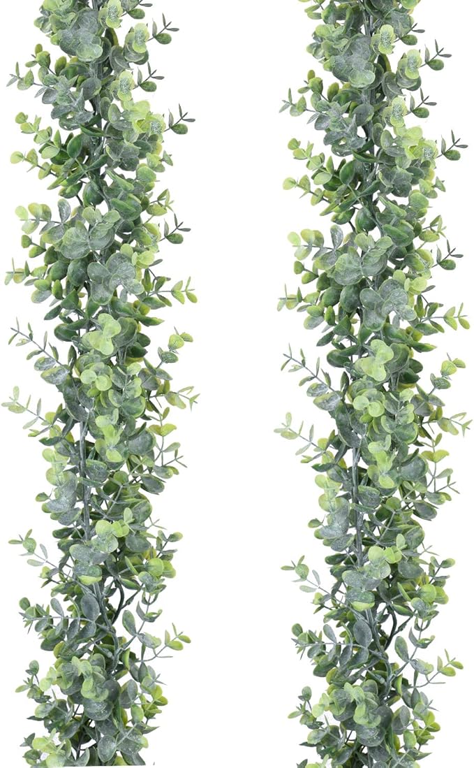 Faux Eucalyptus Garland Plant, 2 Pack Artificial Vines Hanging Eucalyptus by DearHouse