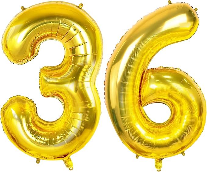 Number 36 Balloons for 36th Birthday Parties by Joycard