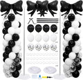 Black and White Bow Balloon Column Stand Kit Set of 2 by ZyloonDecoration