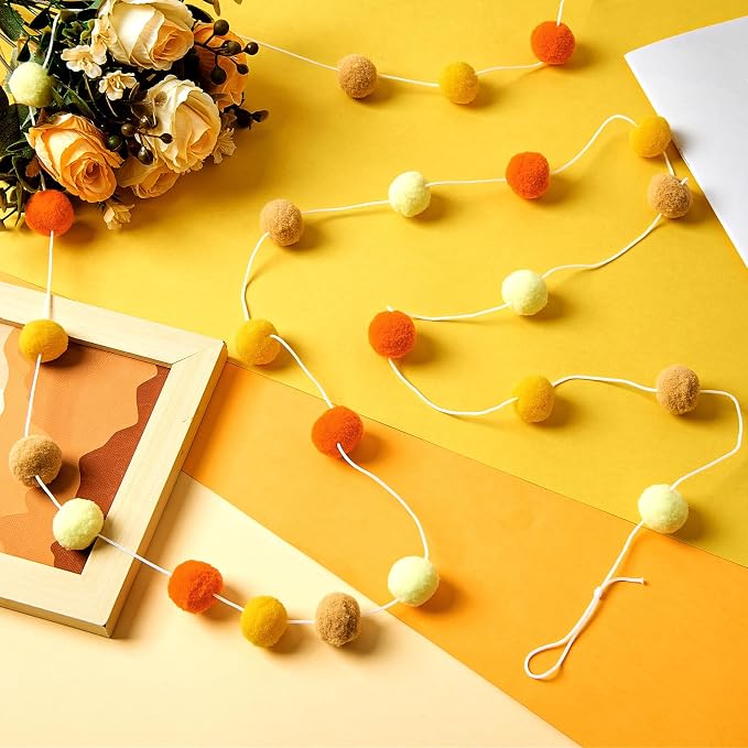 Irenare 9.8 ft Pom Pom Garland for Classroom Felt Rainbow Garland Back to - Image 4