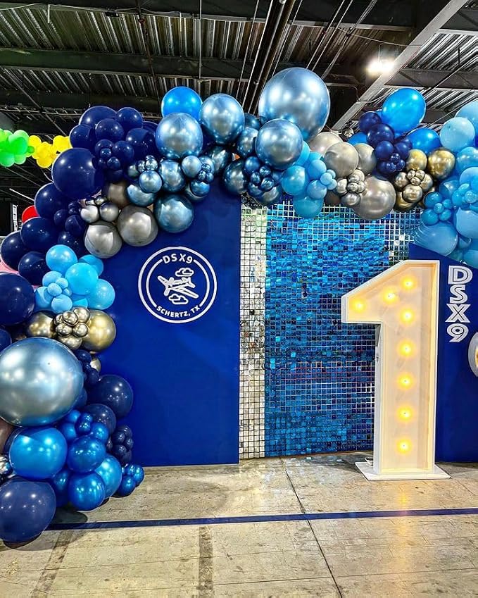 Bezente Blue Latex Balloons Set 60pcs 12 inch | Metallic Blue Pearl Blue Navy - Image 4