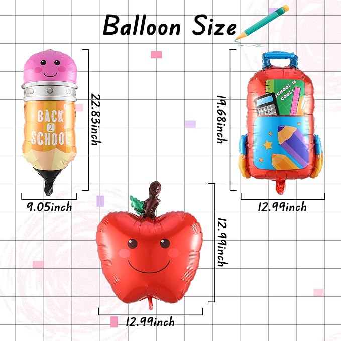 Welcome Back To School Balloon Arch Garland Kit | 153PCS Rainbow Schoolbag - Image 3