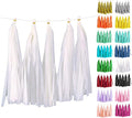 White Tassel Garland 20 Pcs, Tissue Paper Tassels Garland Banner by ODDODDY