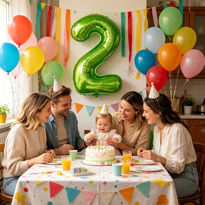 40 inch Number Balloon 0-9 Green Large Number 2 Balloons, Digital Balloons - Image 2