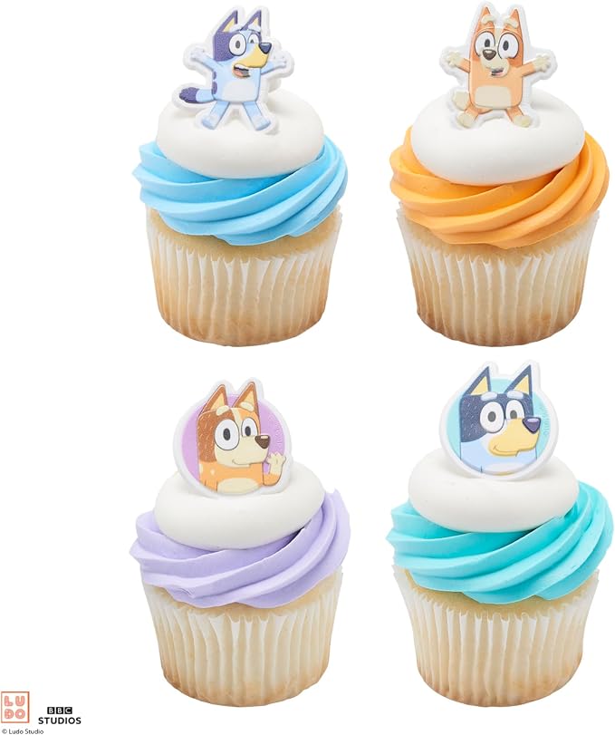 DecoPac Bluey So Much Fun Rings, 24 Cupcake Decorations Featuring Bluey - Image 11