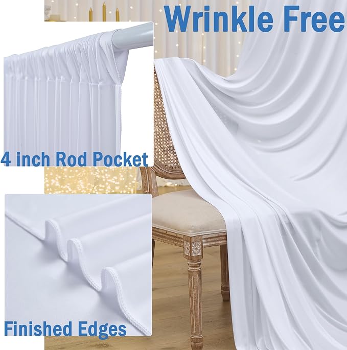 10ft x 15ft White Backdrop Curtains - Image 7