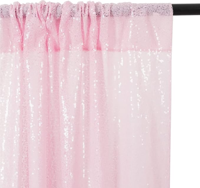Poise3EHome Pink Sequin Backdrop, 8FT x 10FT Sequin Photography Backdrop Curtain - Image 6