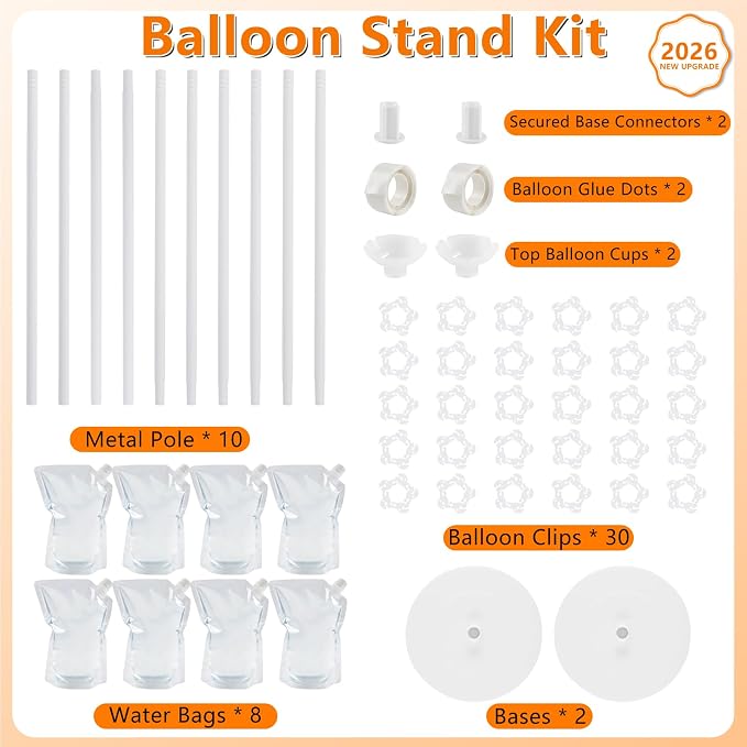Balloon Stand Kit Set of 2, 7FT Metal Balloon Pillars Stand - Image 6