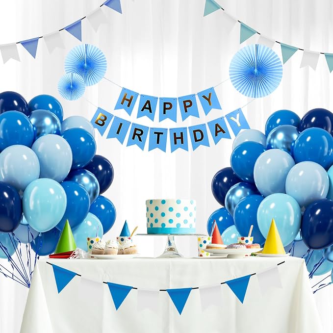 BAUANOOY Blue Balloons Metallic Blue Balloon, Graduation, Birthday Party - Image 4