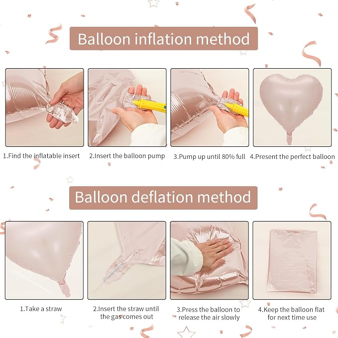 Baby Pink Heart Balloon, 18inch Pastel Pink Heart Shape Balloons Helium - Image 3