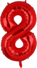 40 Inch 8 Red Number Balloons Mylar Foil Balloon 8th Birthday Party Decor | by GGDE