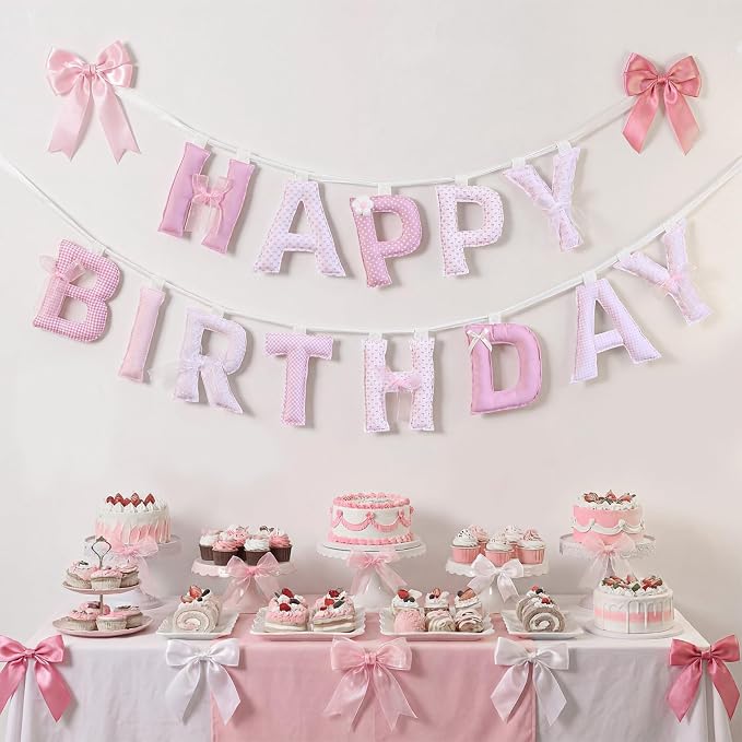 Pre-strung Happy Birthday Banner Sign Reusable Felt Happy Birthday Garland - Image 7