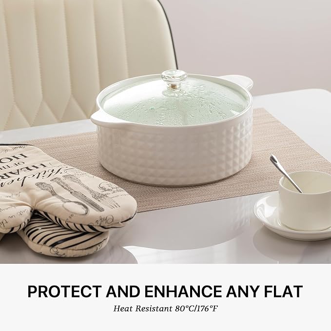 LEXMORE Placemats Set of 6 Vinyl/Plastic Woven Place Mats - Image 5