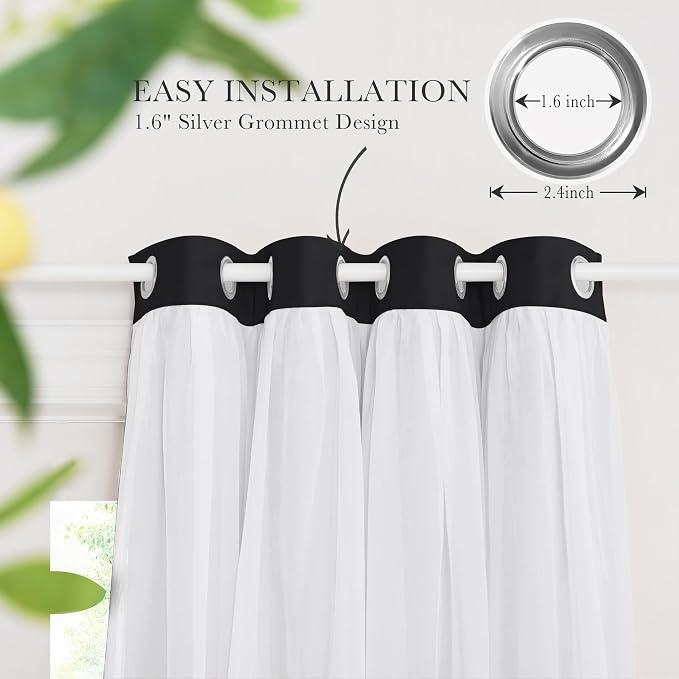 PONY DANCE 2 Layers Curtains Set, 2 Panels | Room Darkening Mix & Match Room - Image 8