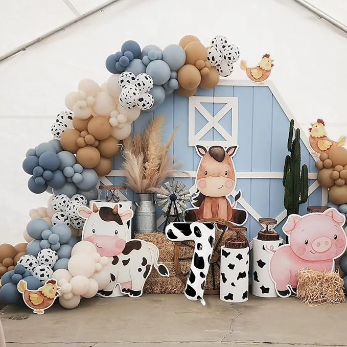 Large Cow Print Number 7 Balloon 40 Inch, Farm Themes Foil Mylar Party Supplies - Image 5