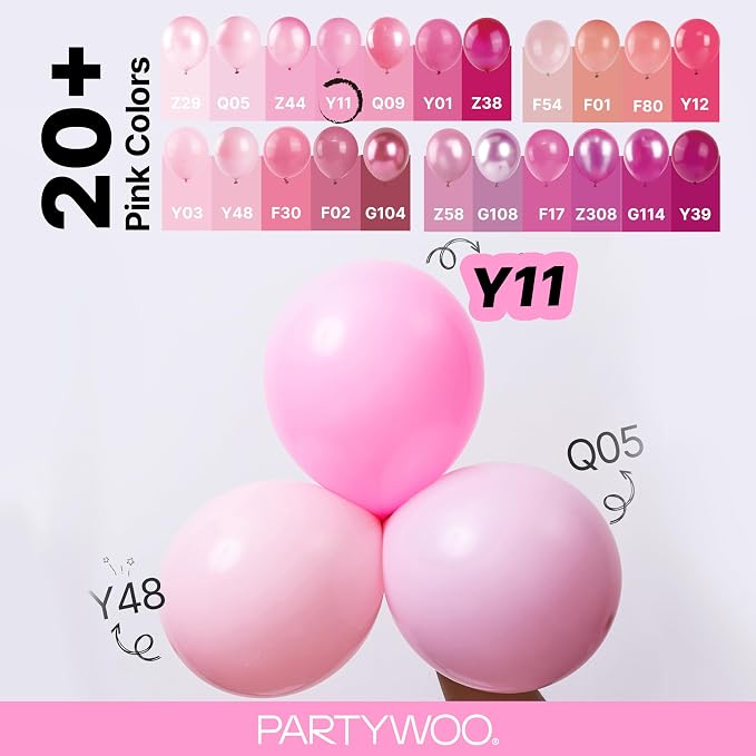 PartyWoo Pink Balloons 99pcs Different Sizes of 36 18 12 10 5 Inch Matte Pink - Image 4