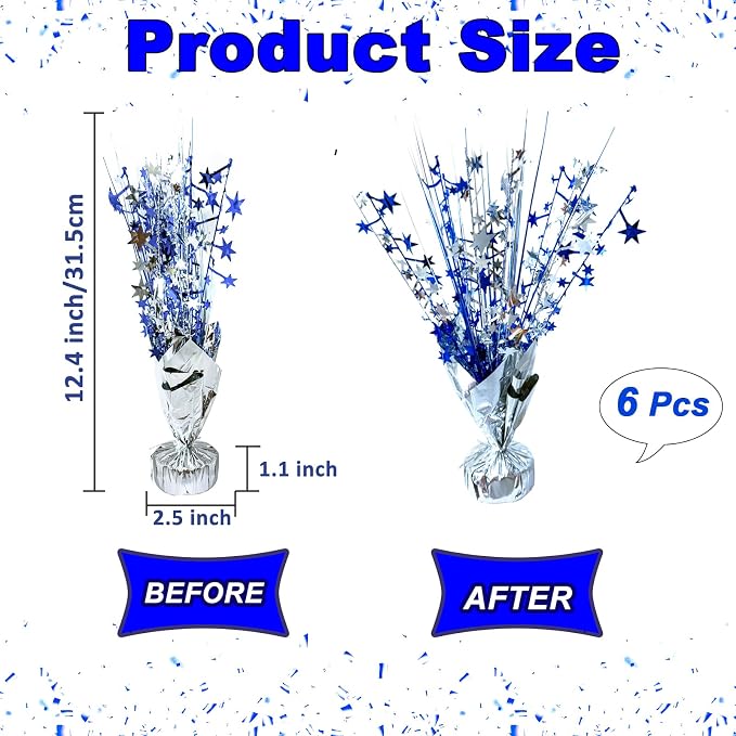 Graduation Table Centerpiece Party Decoration Foil Spray Centerpiece | Star - Image 4