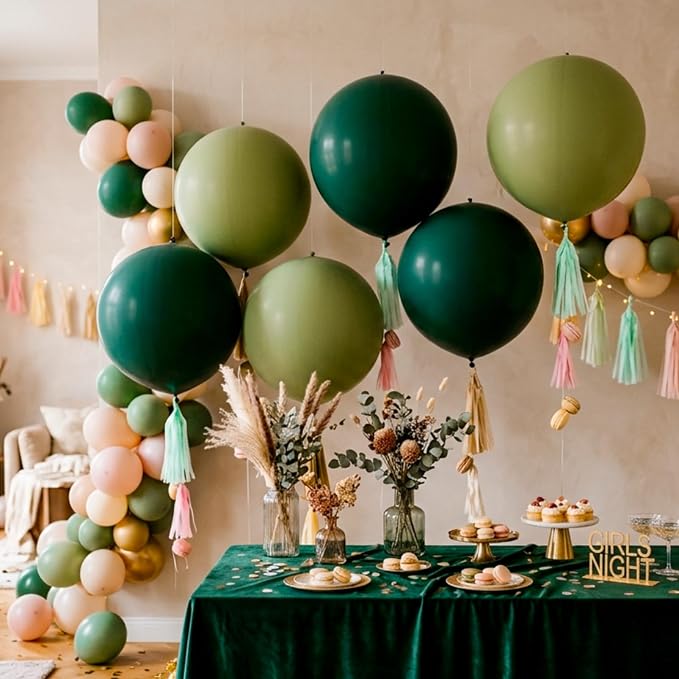 PartyWoo Sage Green Balloons 20pcs Olive Boho Green Color 18 Inch | Balloons - Image 5