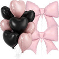 Pink Black Bow Balloon Set​ by Unknown