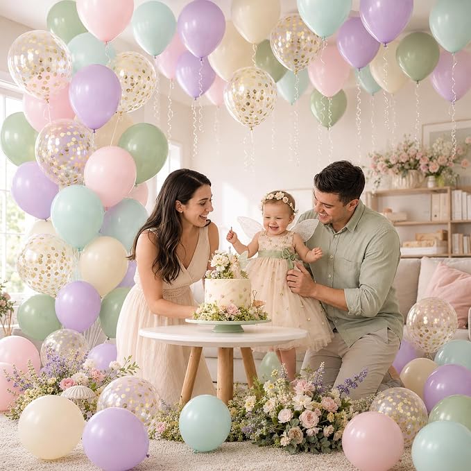 Dusty Green Purple Pink Balloons - Image 4