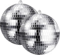 Youdepot 8-Inch Silver Disco Ball 2-Pack Mirror Ball | Hanging Mirror Ball by Youdepot