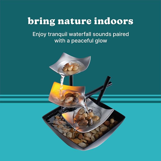 Homedics Tabletop Water Fountain, Home Décor Soothing Sound Machine | Automatic - Image 5