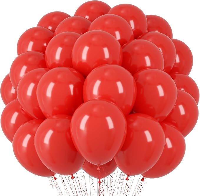 Voircoloria 66pcs Red Latex Party Balloons, 12inch | by Voircoloria