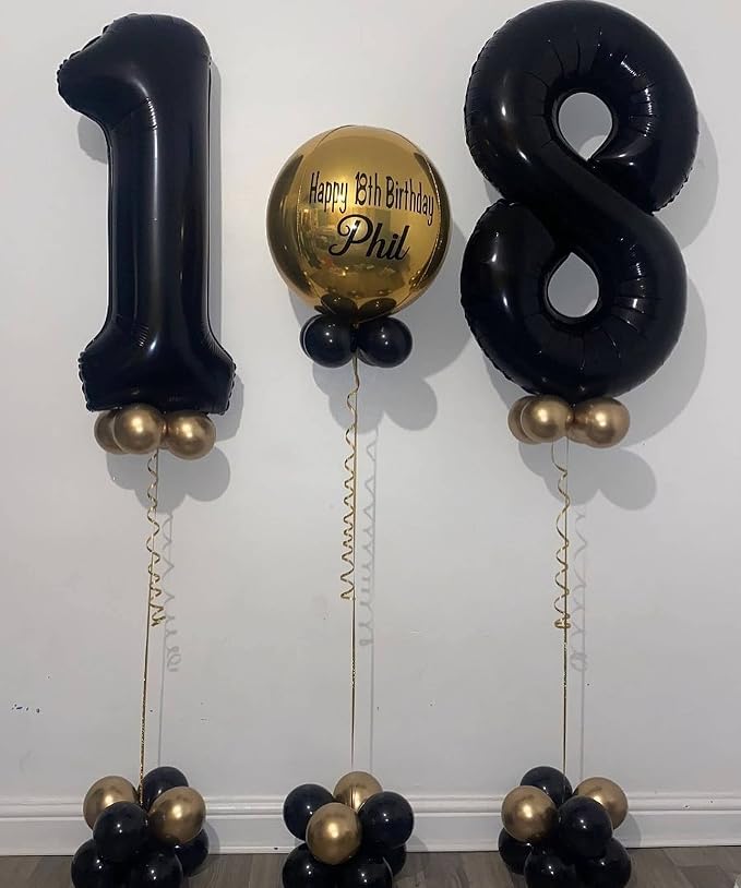 40 Inch Black 22 Balloons Giant Number 22 Balloons Black 22 Birthday Balloons - Image 7