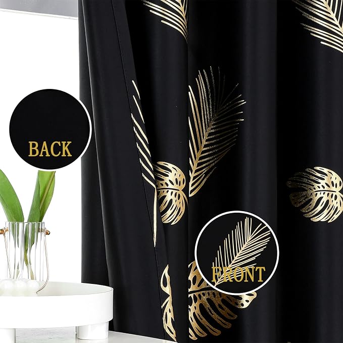 Grommet Window Black Blackout Drapes Energy Saving Light Blocking Blacout - Image 3